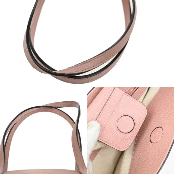 GUCCI GG Logo Swing Shoulder Hand Tote Bag Leather Pink GHW Italy 73KA988 - Picture 8 of 15